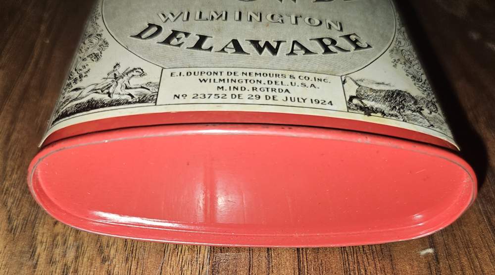 Vintage DuPont gunpowder tin 1 lb antique Du Pont gun powder-img-3