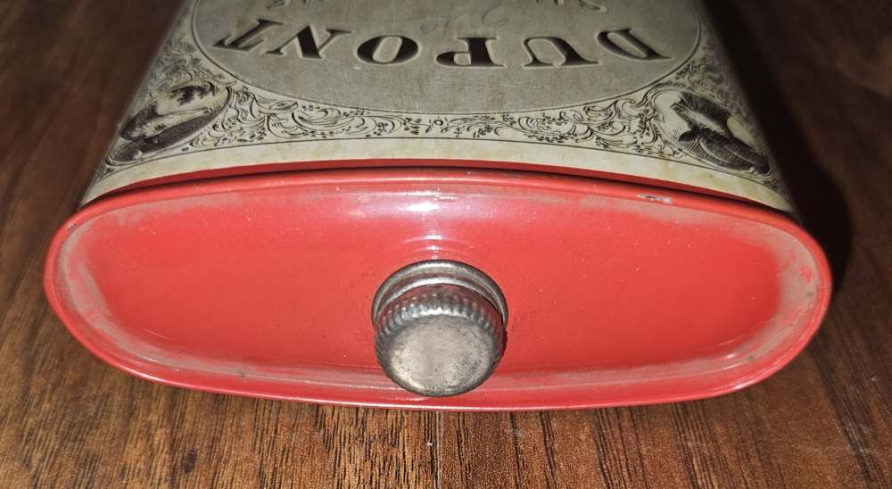 Vintage DuPont gunpowder tin 1 lb antique Du Pont gun powder-img-4