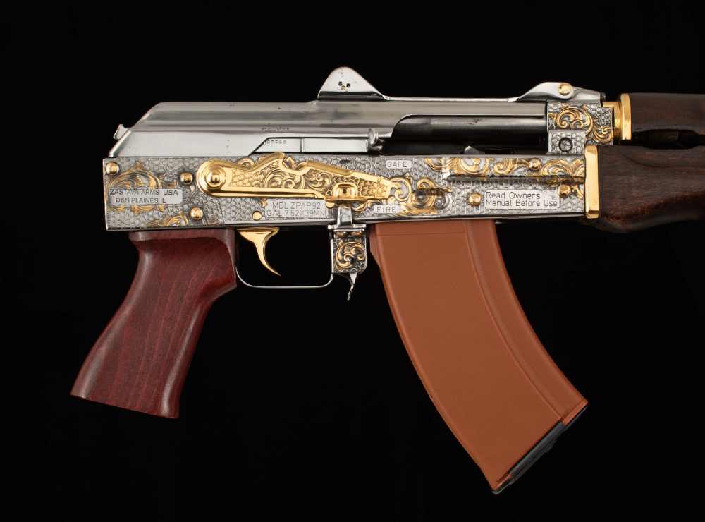 Zastava ZPAP92 7.62x39mm – 2022, ENGRAVED, GOLD PLATED, 3 MAGS, BOX-img-8