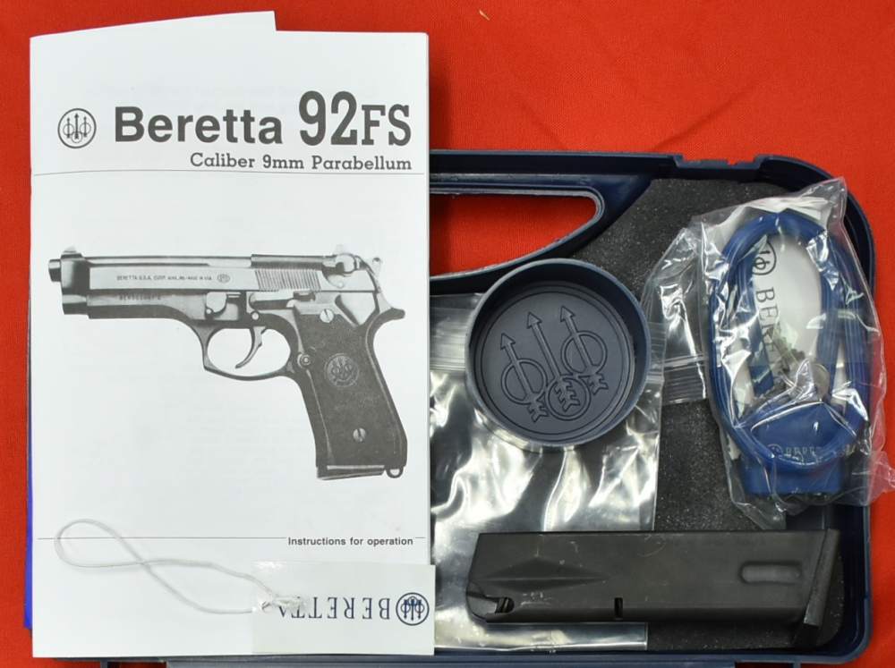  Beretta 92FS Trident 9mm Wood Grips 2 Magazines Factory Box-img-1