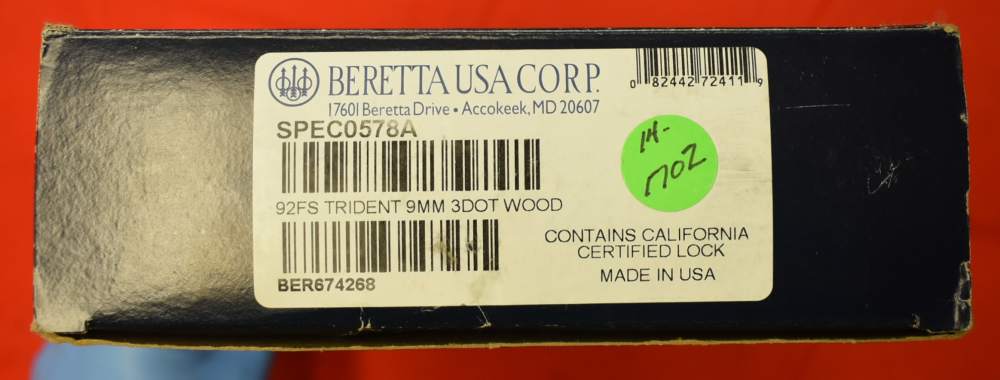 Beretta 92FS Trident 9mm Wood Grips 2 Magazines Factory Box-img-28