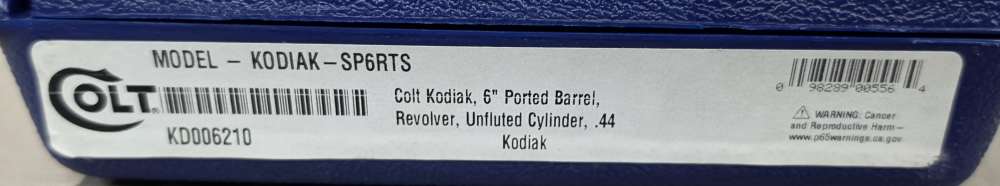Colt Kodiak 44 Mag 6" 6RD KODIAKSP6RTS Ported Vent Ribbed Stainless NOCCFEE-img-3