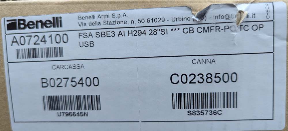 Benelli SBE3 AI 12GA 28inch Semi Auto 12301 GORE Optifade Marsh NIB-img-22