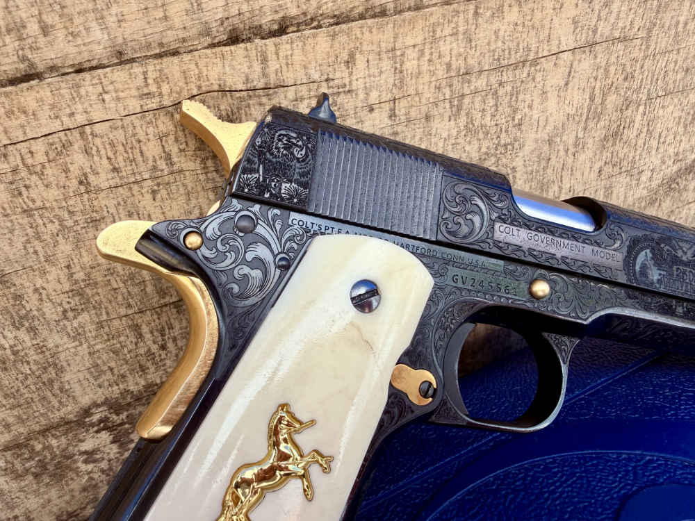 Colt Govt Model “250th Anniversary” USA Polished Blued & 24k Gold -img-10