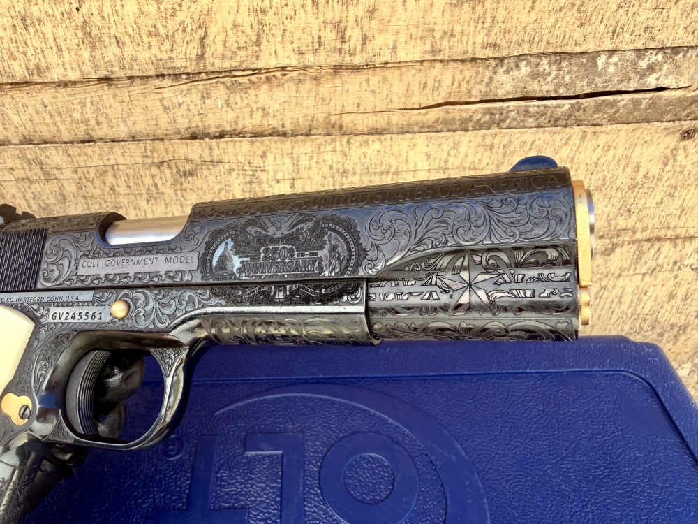 Colt Govt Model “250th Anniversary” USA Polished Blued & 24k Gold -img-17