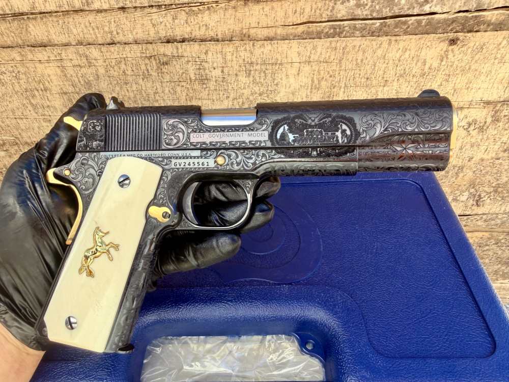 Colt Govt Model “250th Anniversary” USA Polished Blued & 24k Gold -img-15