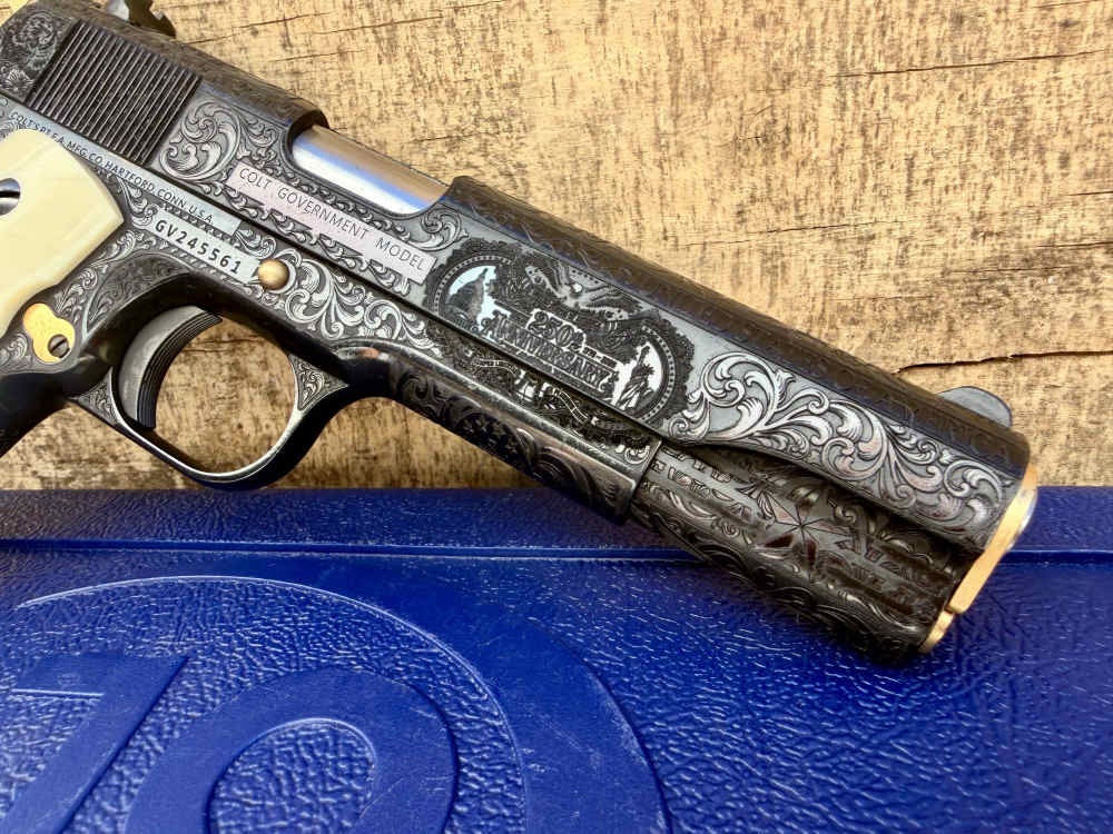 Colt Govt Model “250th Anniversary” USA Polished Blued & 24k Gold -img-6