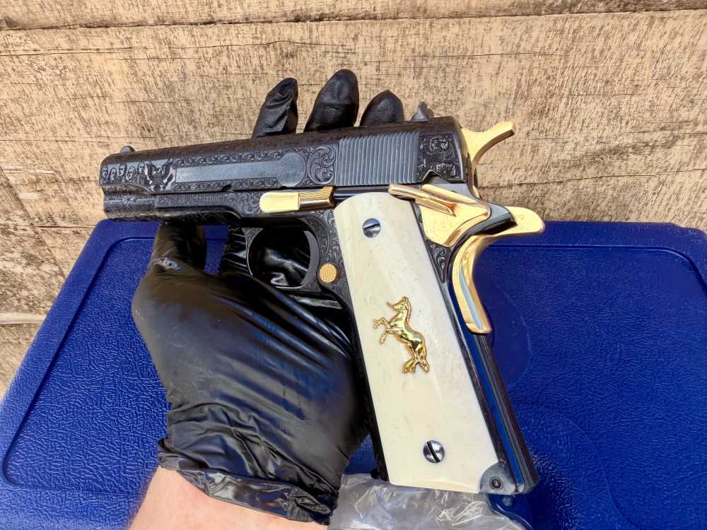 Colt Govt Model “250th Anniversary” USA Polished Blued & 24k Gold -img-19