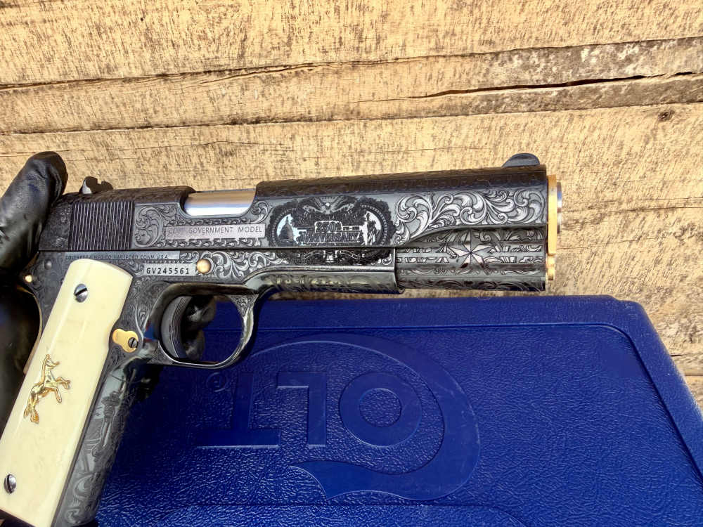 Colt Govt Model “250th Anniversary” USA Polished Blued & 24k Gold -img-16