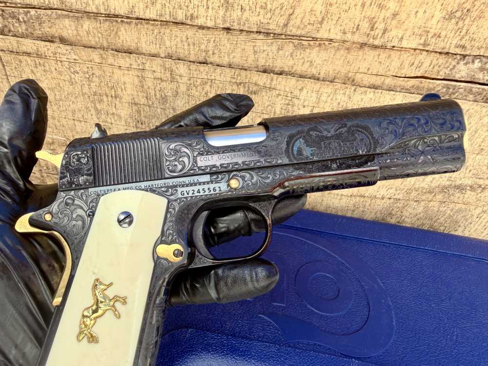 Colt Govt Model “250th Anniversary” USA Polished Blued & 24k Gold -img-18