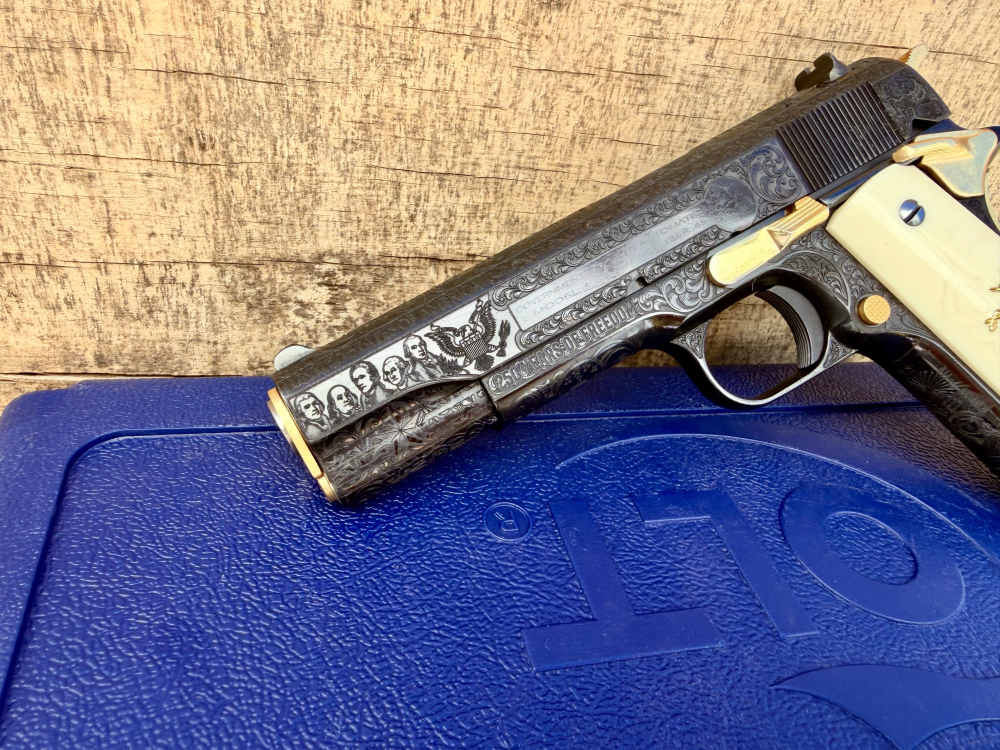 Colt Govt Model “250th Anniversary” USA Polished Blued & 24k Gold -img-2