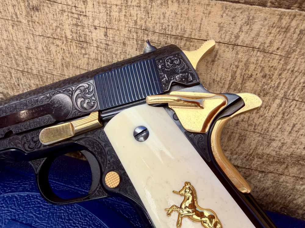 Colt Govt Model “250th Anniversary” USA Polished Blued & 24k Gold -img-5