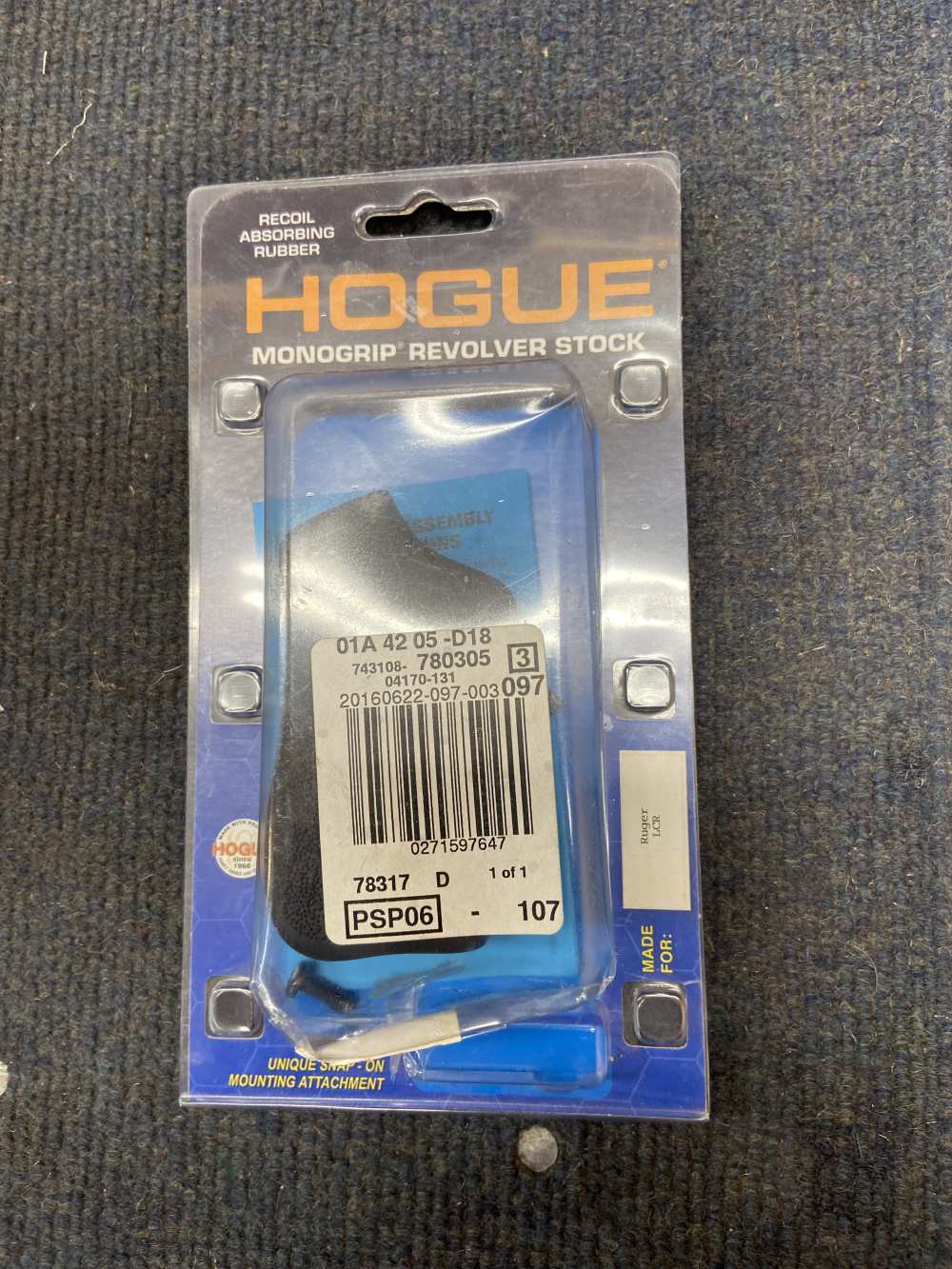 Ruger LCR Hogue Pistol grip new Black lot 67-img-0