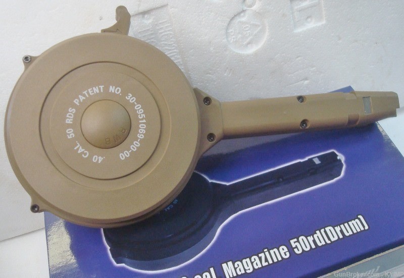 1 Glock .40 s&w 50 round New Desert Tan Drum magazine 40 Korean-img-0