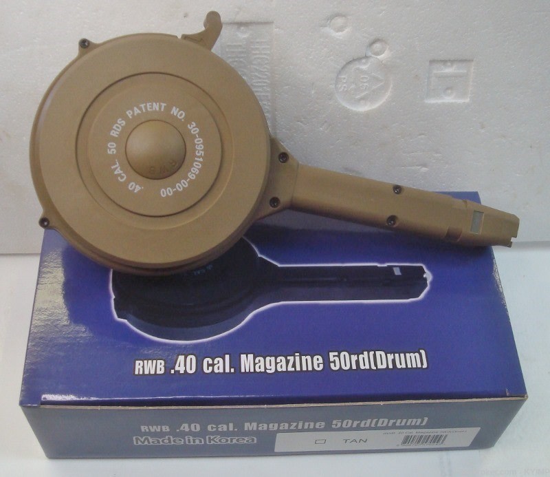1 Glock .40 s&w 50 round New Desert Tan Drum magazine 40 Korean-img-4
