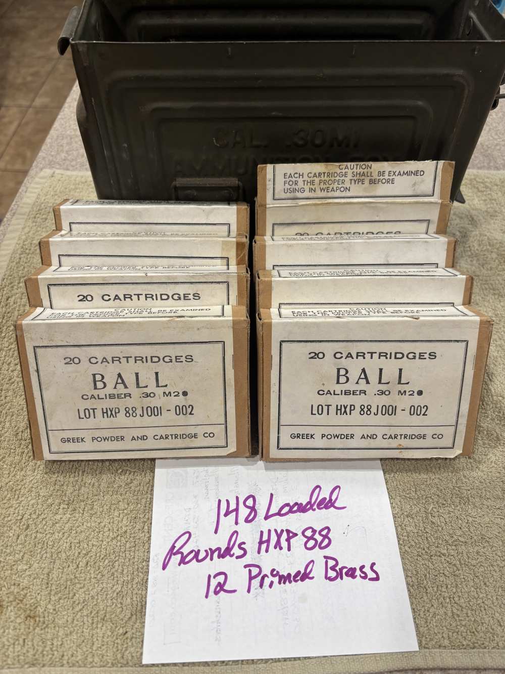 Greek HXP 30-06 146 Rounds + 12 Primed Brass Cases-img-0