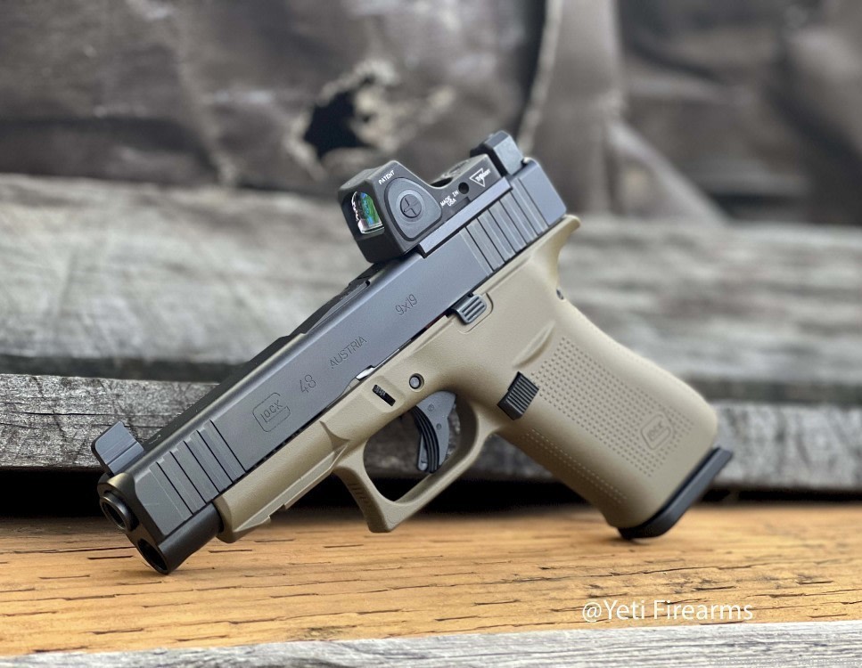 Glock 48 MOS 9mm W/ Glock FDE Cerakote CHPWS Adapter RMRcc 3.25 -img-0