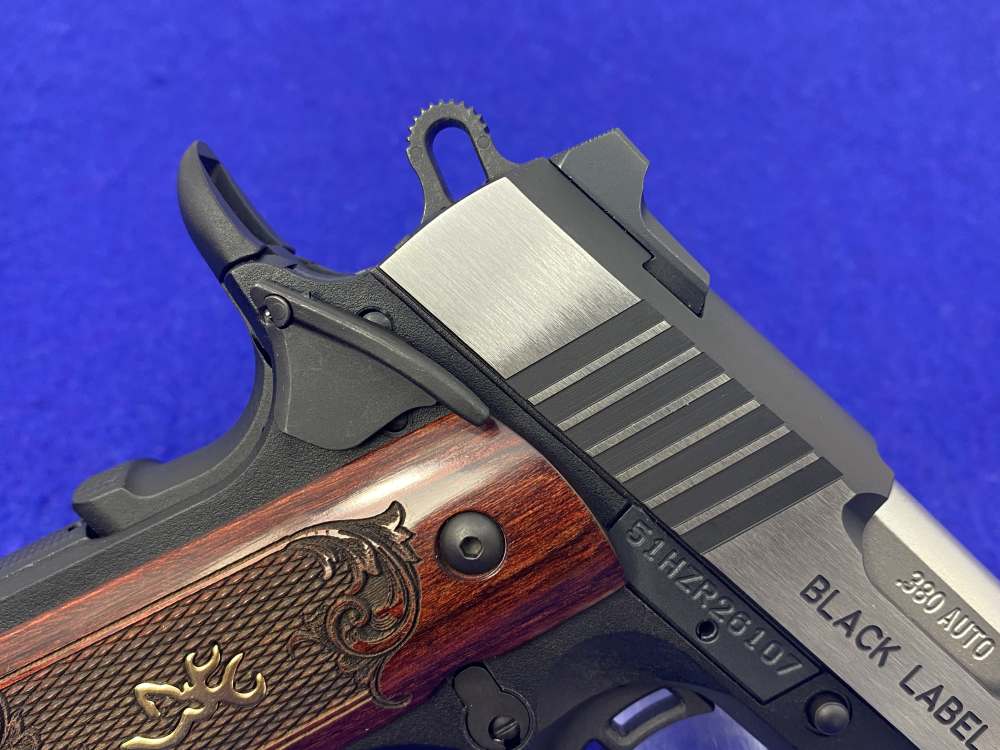 Browning 1911-380 Black Label Medallion .380 ACP 3.625" *ENGRAVED GRIPS*-img-12