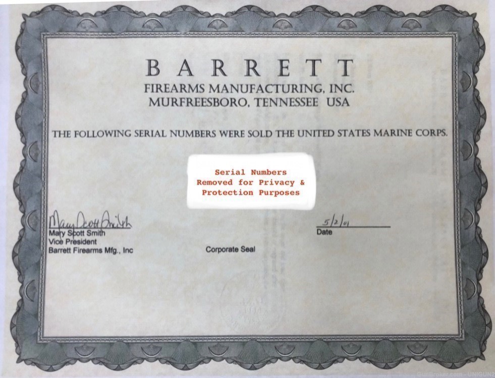 BARRETT M82A1 50BMG Unertl Slap COMBO Desert Storm RARE COLLECTABLE GWOT-img-60