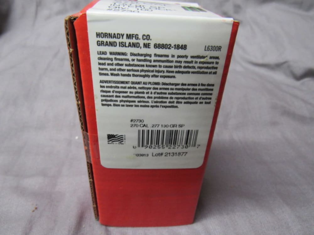 Hornady Interlock 270 Caliber .277" 130 Grain SP Interlock 100 Count #2730-img-3