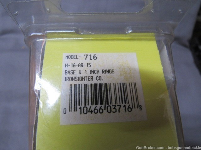 Ironsighter M-16 AR-15 See-Thru Base & 1 Inch Rings w/ Hardware Model 716-img-2