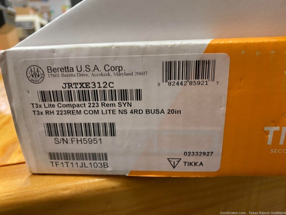 Tikka T3X Lite Compact .223 Rem 20" 4RD Syn Blk Bolt Rifle NIB-img-5