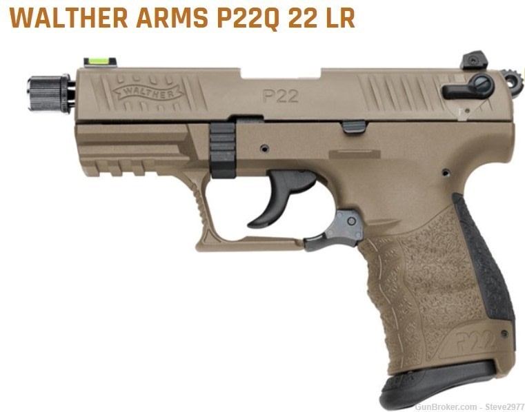 Walther Arms P22Q 22LR Full FDE 3.4" - Semi-Auto Tactical Pistol 5120753-img-0