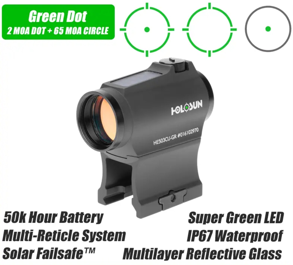 HOLOSUN HE503CU-GR Green Dot Sight with Multi-Reticle System – BLK-img-0