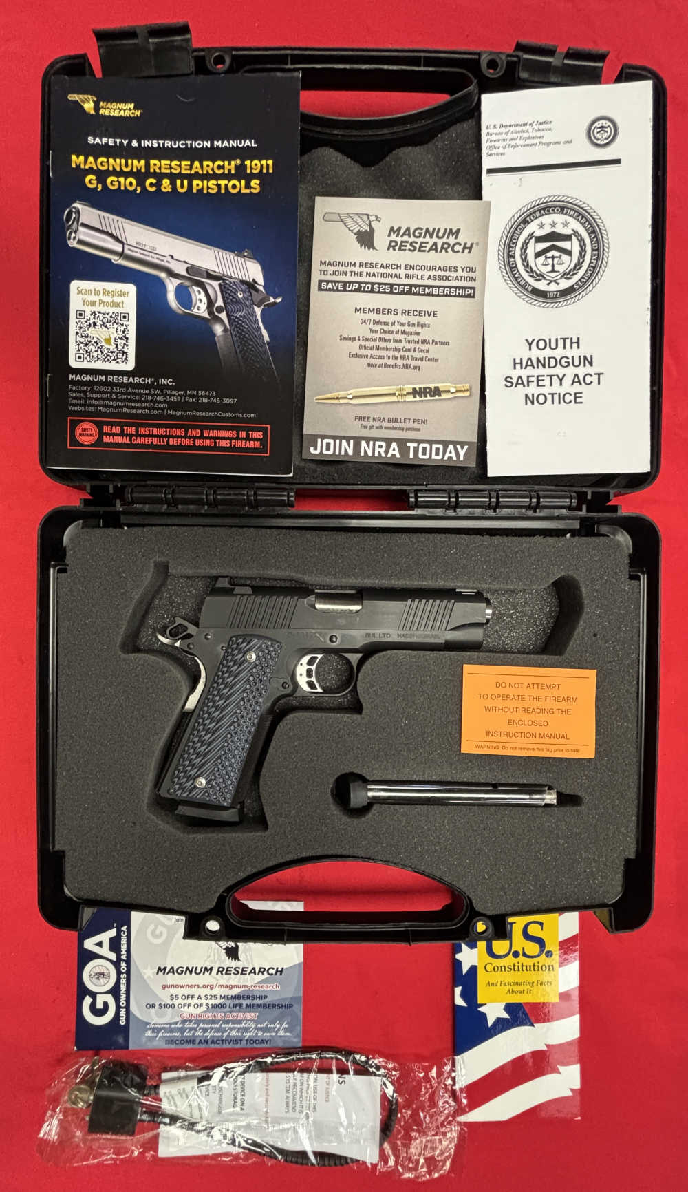 BUL LTD. Magnum Research MR1911C Commander 1911 .45 ACP 2 mags case/papers -img-0
