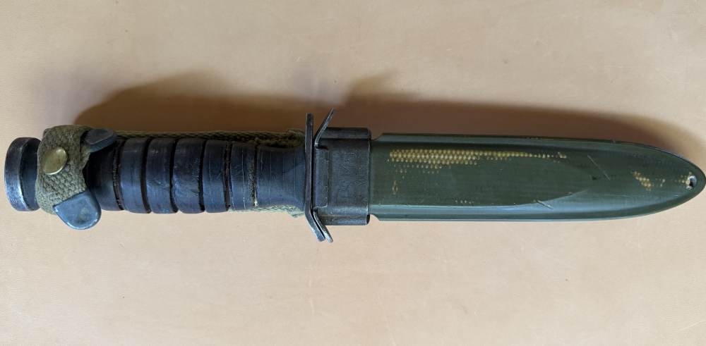 WWII U.S. M3 PAL FIGHTING KNIFE-BLADE MARKED & ORG U.S. M8 B.M.CO. SCABBARD-img-4