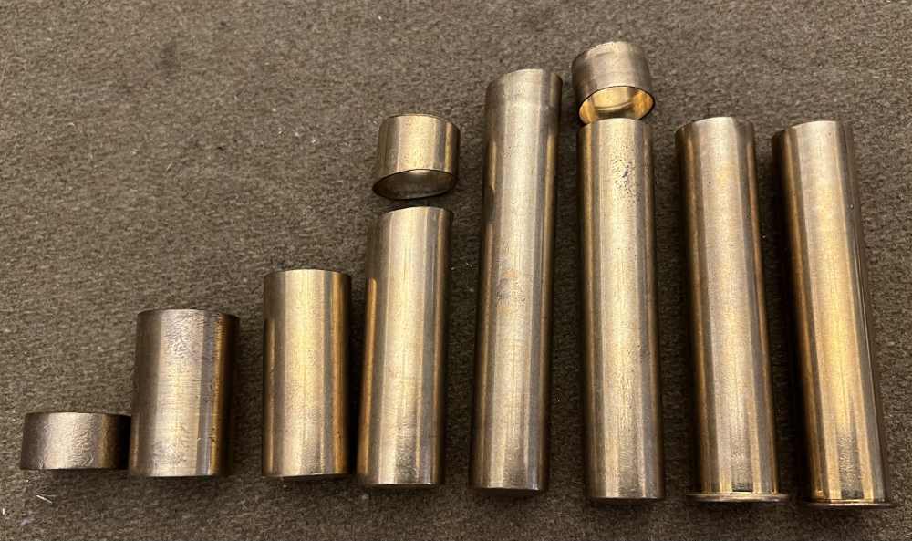 Rare BELL Labs .577 Nitro Express .577NE case draw set brass extrusion set-img-0