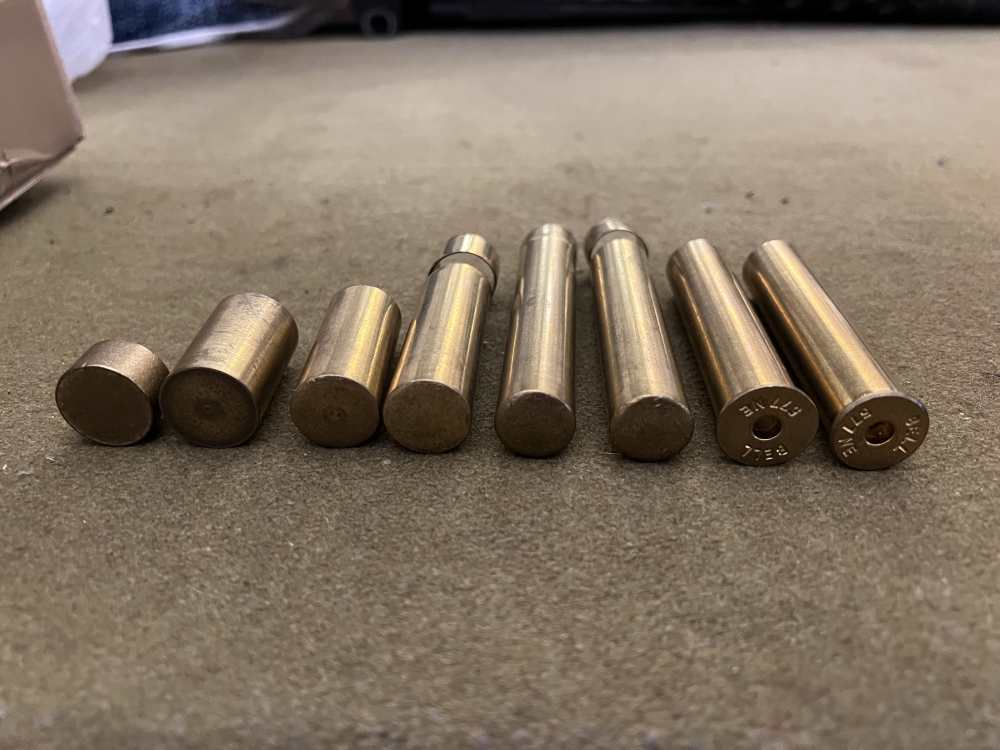 Rare BELL Labs .577 Nitro Express .577NE case draw set brass extrusion set-img-1