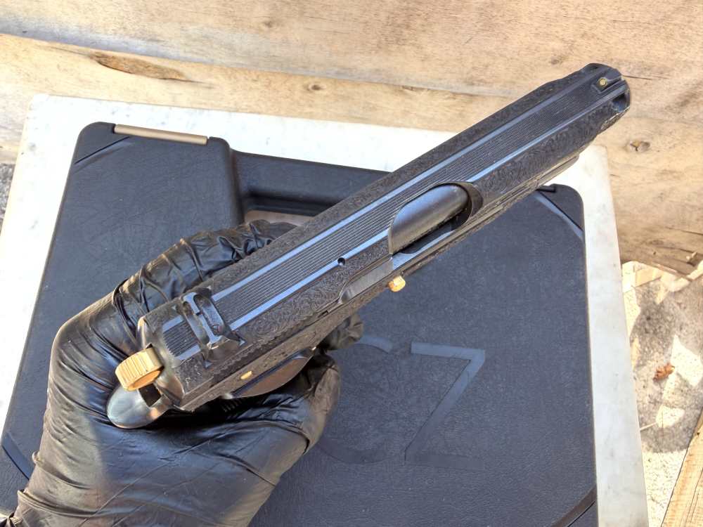 CZ 75  compact ENGRAVED High Polished Blued w/ 24K Gold -img-15