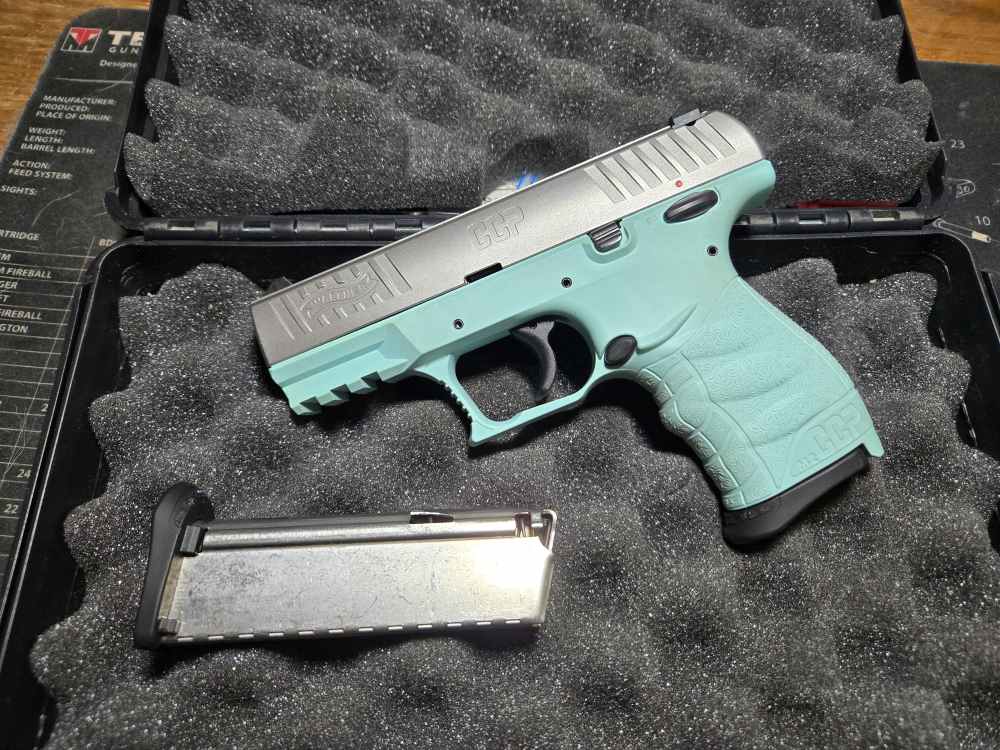 German Walther Stainless/ Angel Blue CCP M2 9MM Pistol-img-0