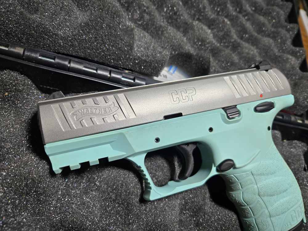 German Walther Stainless/ Angel Blue CCP M2 9MM Pistol-img-1