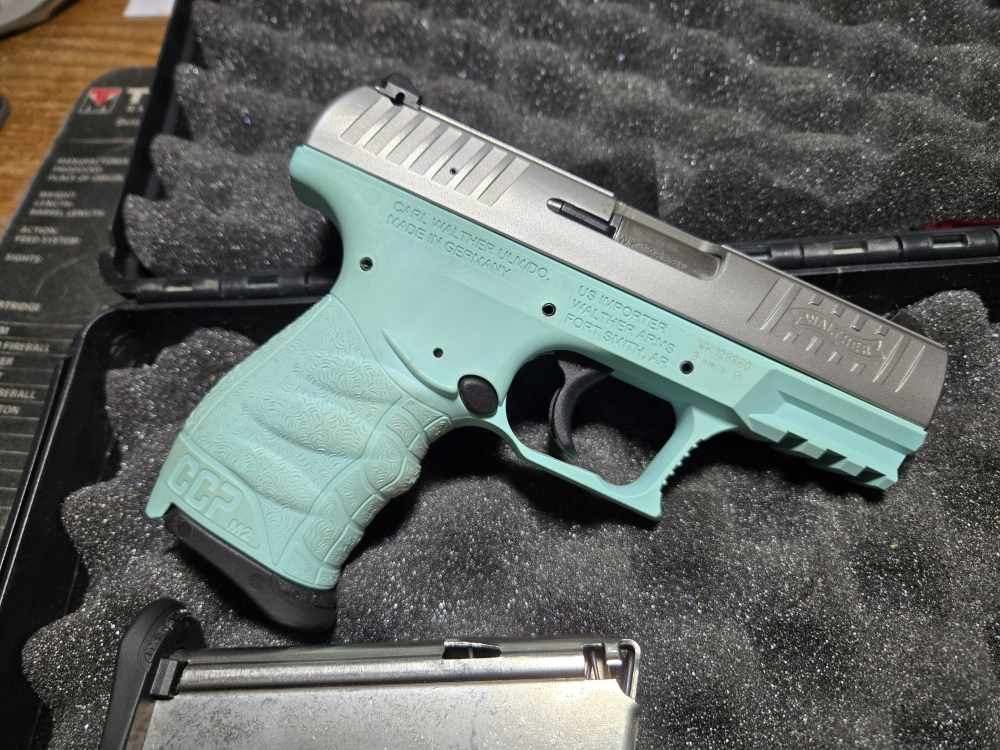 German Walther Stainless/ Angel Blue CCP M2 9MM Pistol-img-6