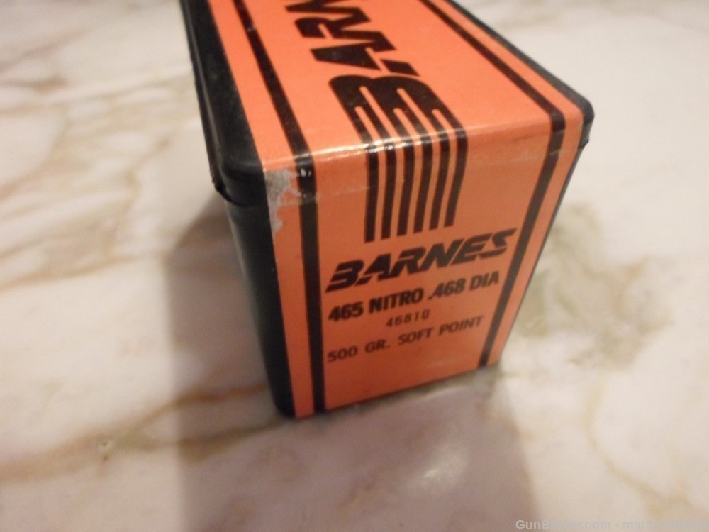 Barnes .465 Nitro .468" Dia. 500GR RNSP #46810 Bullets 20ct-img-4