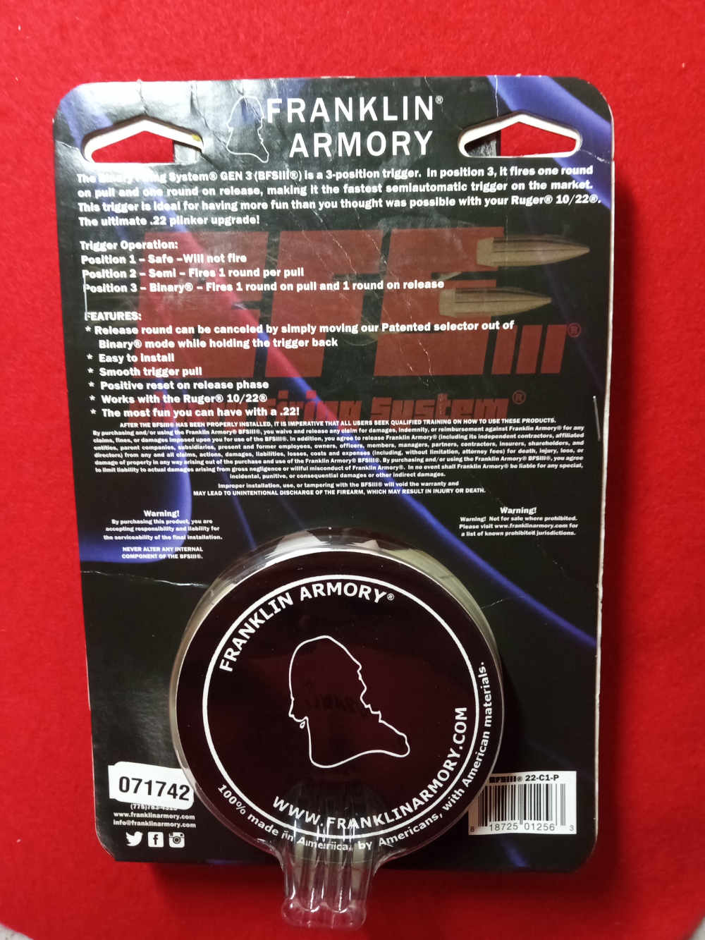 Franklin Armory BFSIII® 22-C1-P Binary Trigger Assembly for Ruger 10/22-img-2