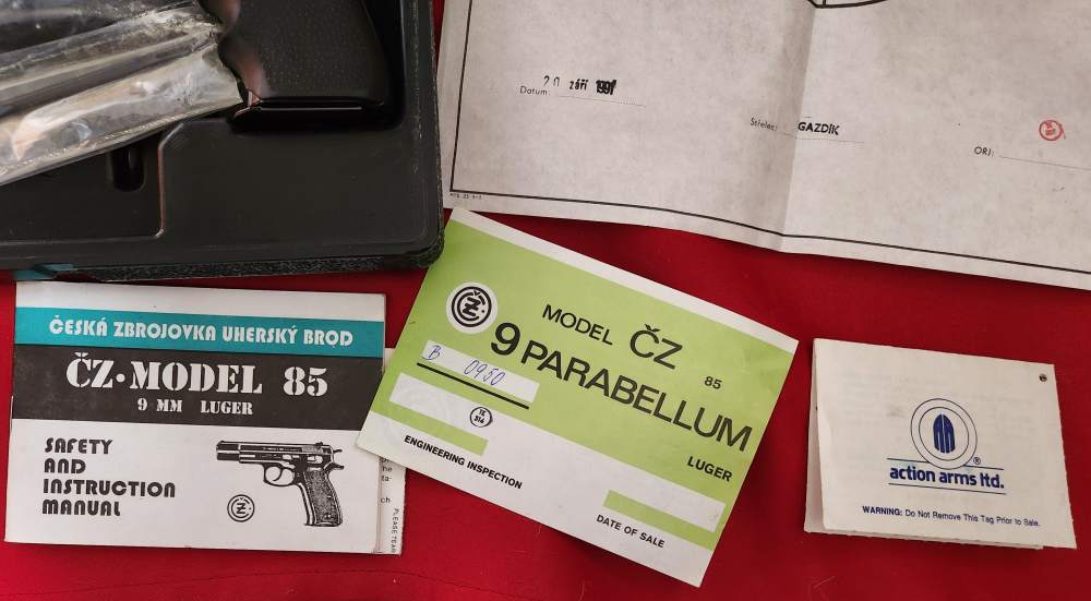 EARLY CZ-85 Pre B Ambidextrous 9mm Pistol w/2 Mags Box Papers & Test Target-img-6