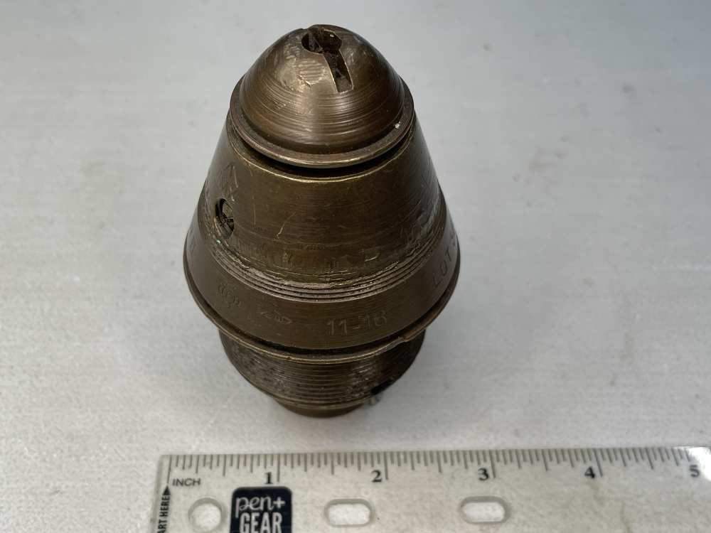 WW1 era No. 101 II Artillery fuze 1916 inert British military-img-0