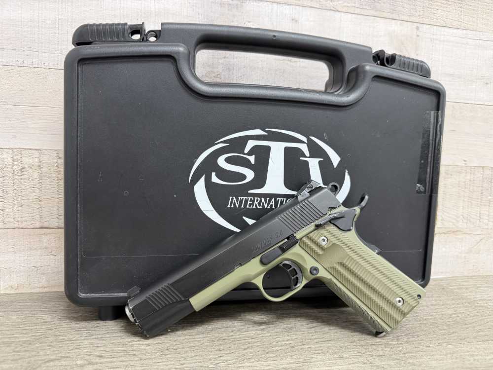 STI LAWMAN 5.0 1911 9MM 5" GREEN FRAME ORIGINAL BOX SINGLE STACK -img-1