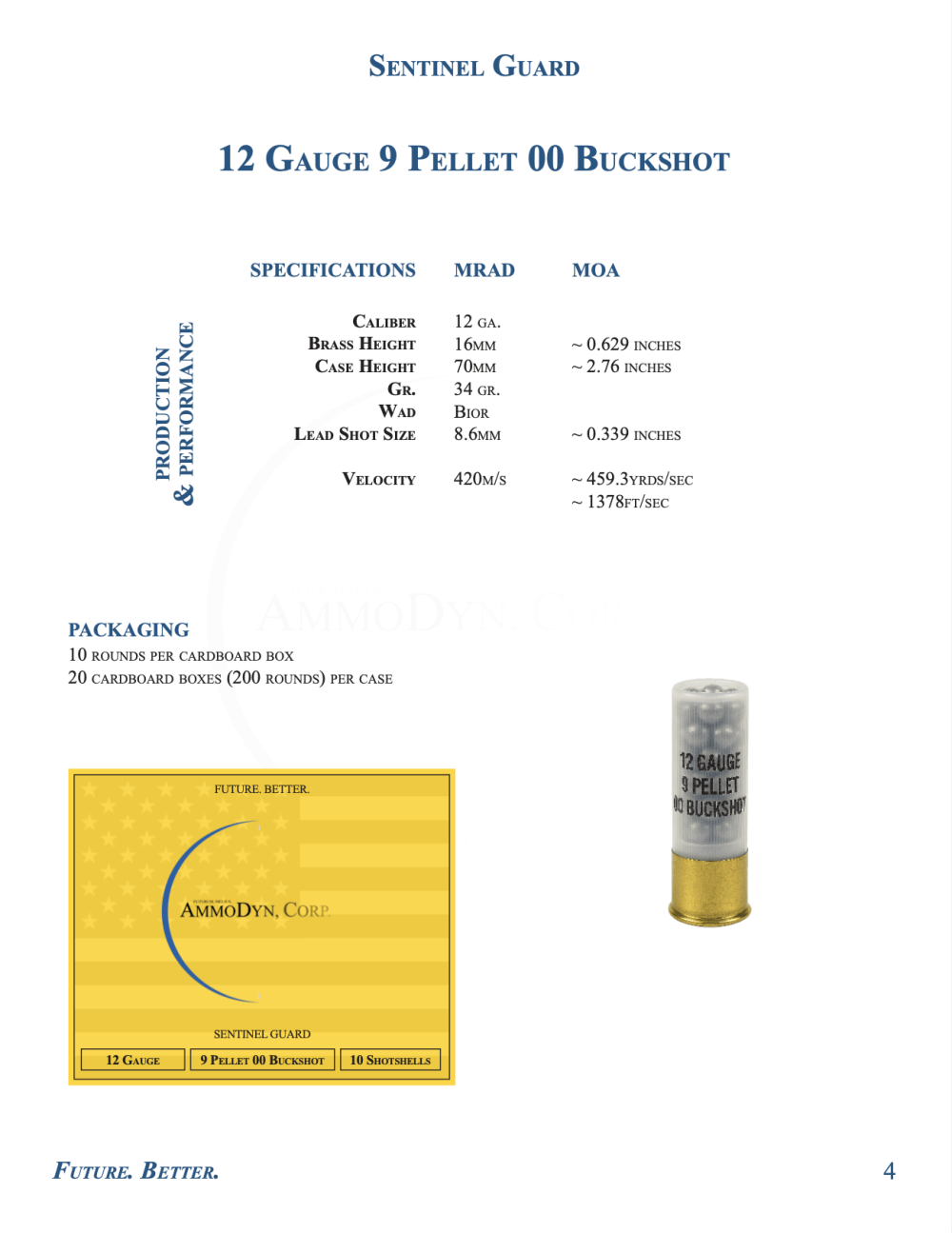 12 Gauge 00 Buckshot 9 Pellet | $0.865/rnd | 10 Rnds/Box | AmmoDyn-img-5