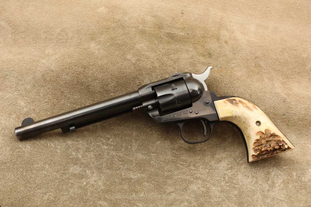 Ruger 3-Screw Old Model Single-Six .22 WMR 6.5" Revolver, Stag Grips, 1960-img-5