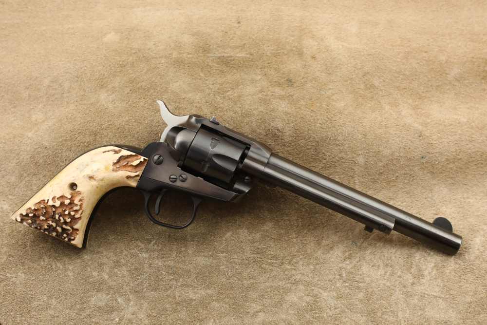 Ruger 3-Screw Old Model Single-Six .22 WMR 6.5" Revolver, Stag Grips, 1960-img-2