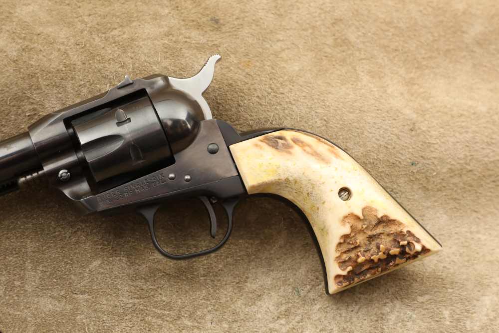 Ruger 3-Screw Old Model Single-Six .22 WMR 6.5" Revolver, Stag Grips, 1960-img-7