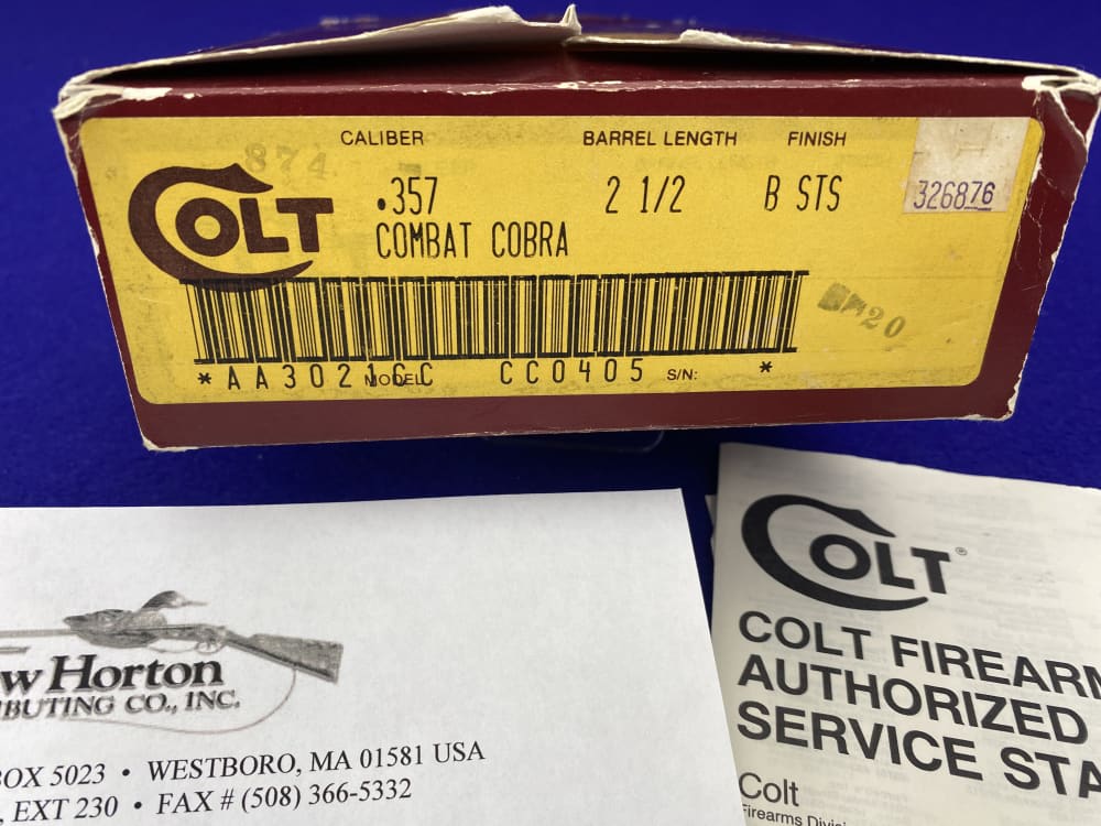 1987 Colt Combat Cobra 357Mag 2.5" *ULTRA RARE LEW HORTON EDITION* MINT 99%-img-35