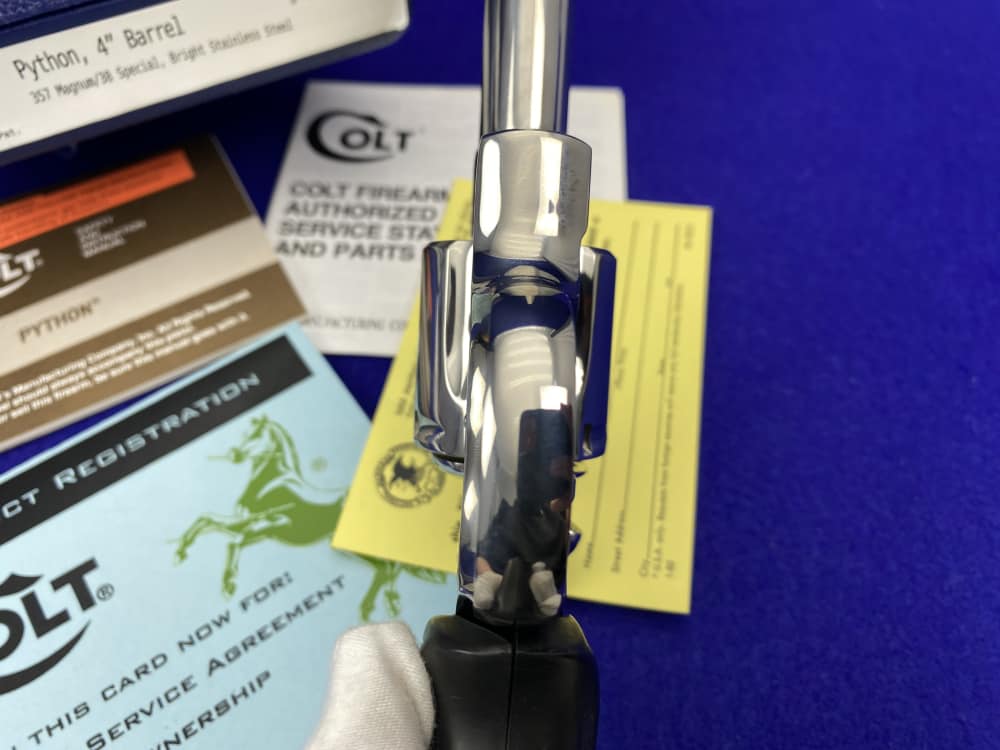 1993 Colt Python .357 Magnum 4" SS *STUNNING FACTORY-BRIGHT STAINLESS*-img-29