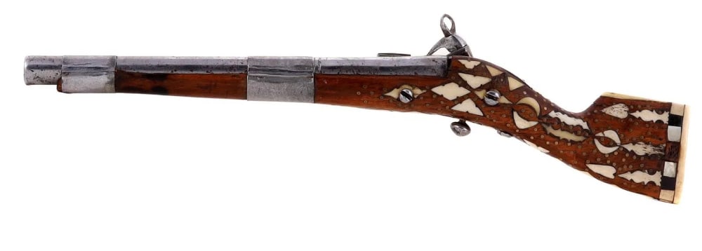 Transcaucasian Caucasian Georgian miquelet flintlock blunderbuss pistol -img-1
