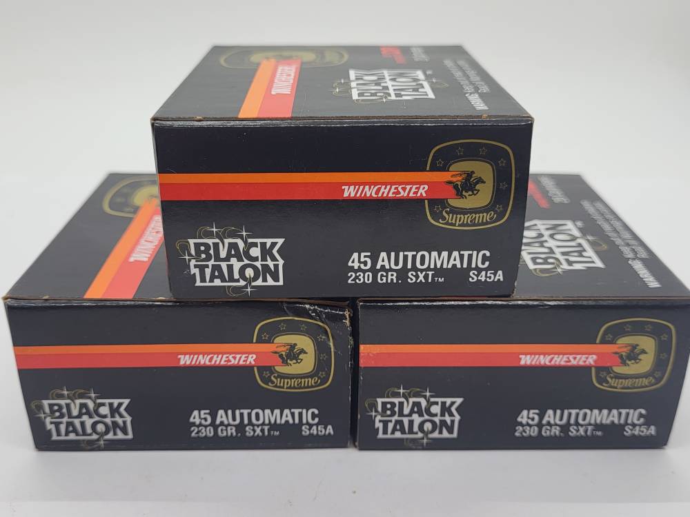 NOS discontinued Winchester Black Talon 45 ACP 60 rounds 3 boxes-img-0