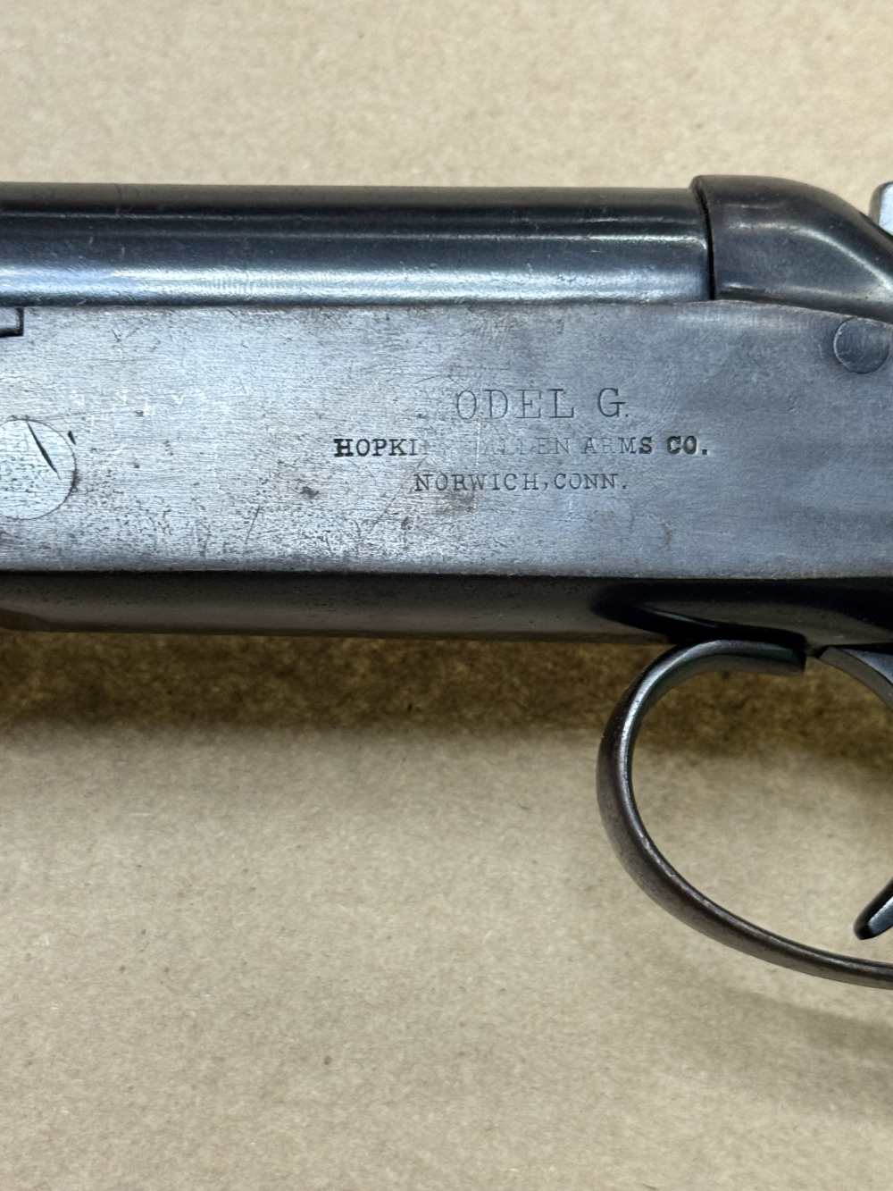 Hopkins & Allen Model G 12ga single shot break over shotgun -img-11